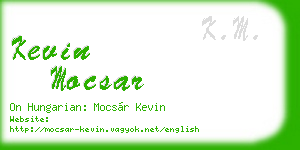 kevin mocsar business card